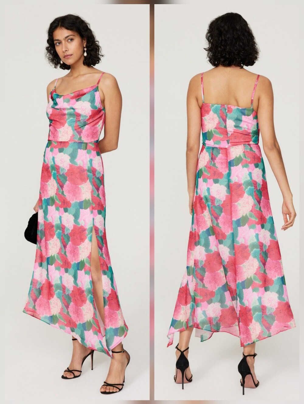 Louna Cowl Neck Midi Dress Hourglass Sleeveless Cowl Neck Size L